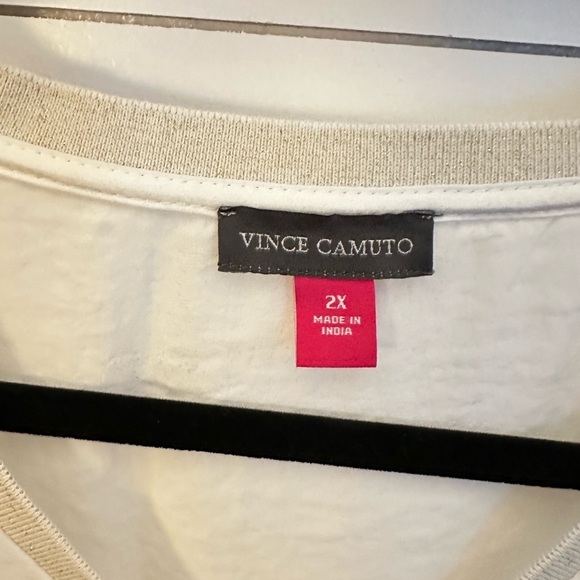 VINCE CAMUTO White Island Oasis V-Neck lightweight plus size career tank NWT 2X - Picture 4 of 10
